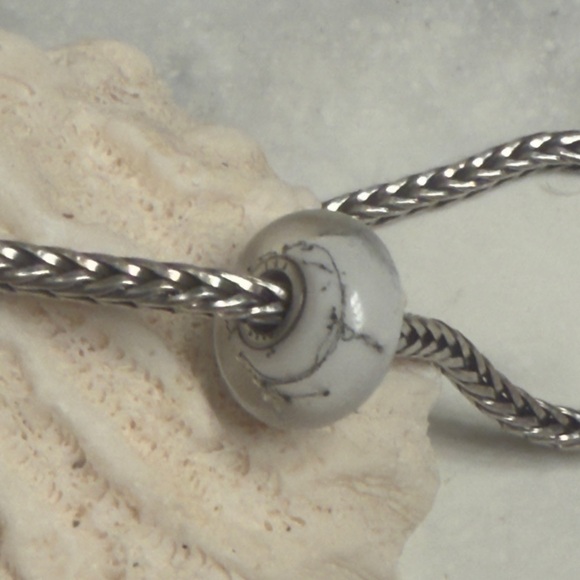 Trollbeads Jewelry - Trollbeads White Steel Glass Bead 61303
